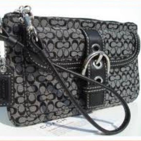 Coach Handbags - MinI COACH Signature Soho Buckle Wristlet